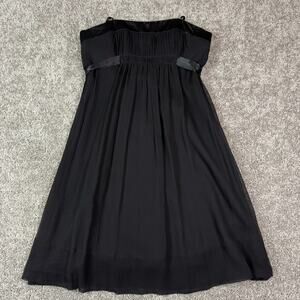 BCBG Maxazaria Black Silk Strapless Empire Dress Sz 6